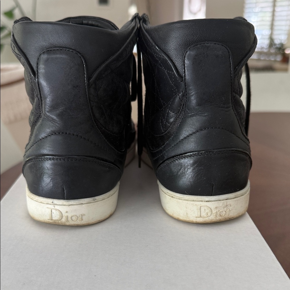 Dior Black Quilted High-Top Sneakers - Picture 2 of 9